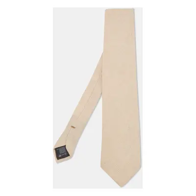 Ermenegildo Zegna Beige Patterned Cashmere Tie