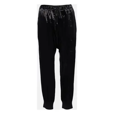 Marni Black Sateen Zip Hem Detail Jogger Pants