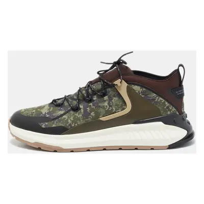 Tod's Green Camouflage Print Fabric No Code J Sneakers Size