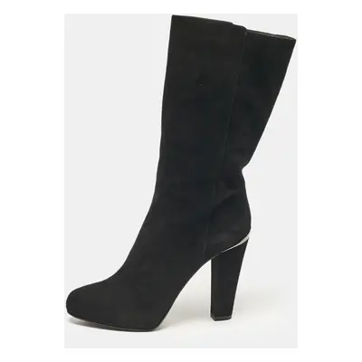 Le Silla Black Suede Calf Length Boots Size