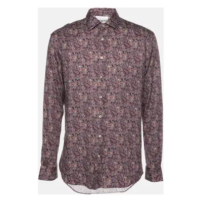 Etro Multicolor Print Cotton Blend Button Front Full Sleeve Shirt