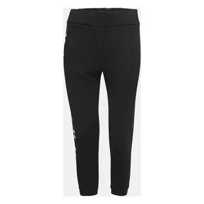 Fendi Black Cotton Karlito Stripe Detail Joggers