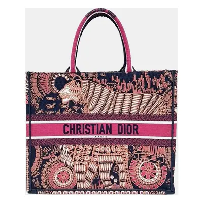 Christian Dior Multicolor Canvas Book Tote Bag