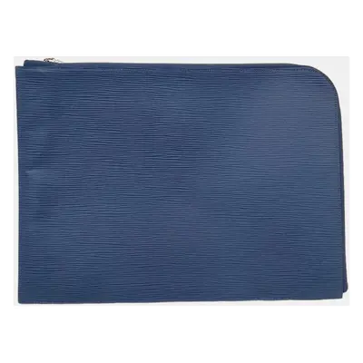 Louis Vuitton Blue Epi Leather Pochette Jour GM Clutch Bag