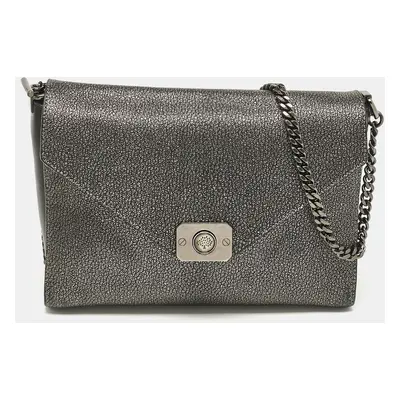 Mulberry Black/Metallic Leather Delphie Duo Chain Shoulder Bag