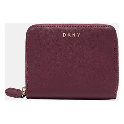 DKNY Burgundy Leather Vela Zip Around Wallet