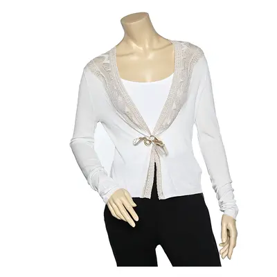 Class by Roberto Cavalli Cream Knit Blend Cardigan