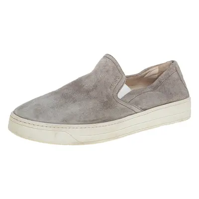 Prada Sport Grey Suede Slip On Sneakers Size 38.5