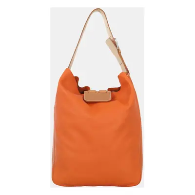 Hermes Orange/Brown Swift and Clemence Leather Virevolte Bag