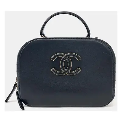 Chanel Black Leather Cosmetic Shoulder Bag