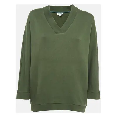 Kenzo Green Cotton Knit Printed Sweatshirt