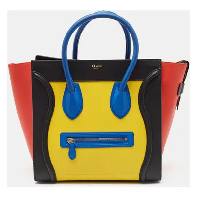 Celine Multicolor Leather Mini Luggage Tote