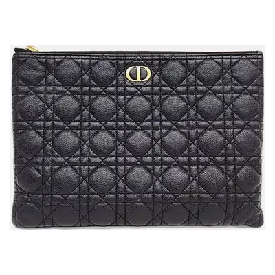 Dior Black Leather Caro Daily Pouch