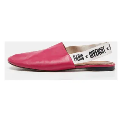 Givenchy Pink Leather Rivington Slingback Flats Size