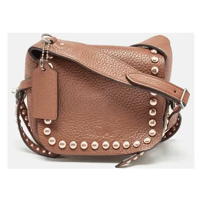 Coach Brown Leather Rivets Dakotah Crossbody Bag