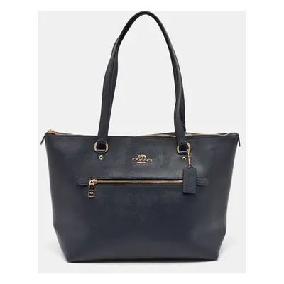 Coach Navy Blue Leather Gallery Tote