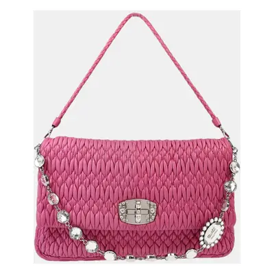 Miu Miu Pink Nappa Crystal Handbag