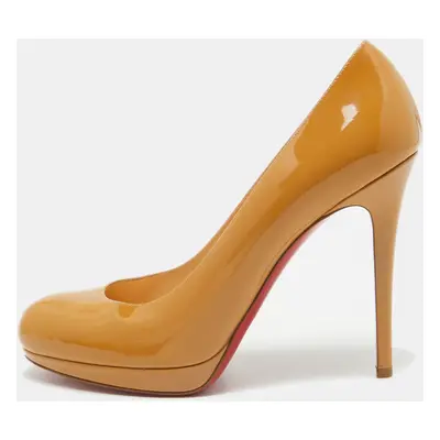 Christian Louboutin Beige Patent Leather Neofilo Pumps Size 38.5