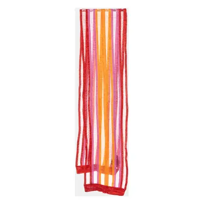 Missoni Red/Yellow Striped Cotton Knit Stole