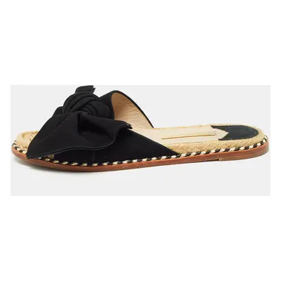 Paloma Barceló Black Suede Geranio Knotted Flat Slides Size