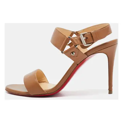 Christian Louboutin Brown Leather Sova Sandals Size 37.5