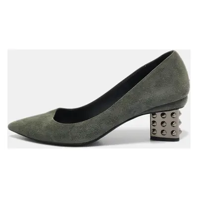 Nicholas Kirkwood Green Suede Studded Pumps Size