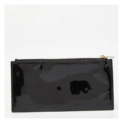 Dior Black Patent Leather Zip Pouch