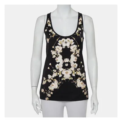 Givenchy Black Cotton Floral Printed Tank Top