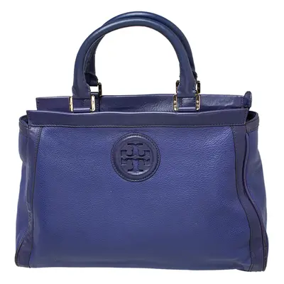 Tory Burch Purple Leather Hannah Tote