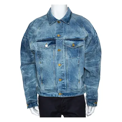 Fear Of God Fifth Collection Indigo Acid Wash Denim Trucker Jacket