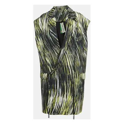 Kenzo Multicolor Printed Cotton Zip Detailed Sleeveless Jacket