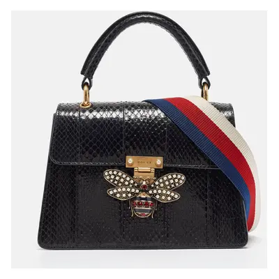 Gucci Black Water Snake Queen Margaret Top Handle Bag