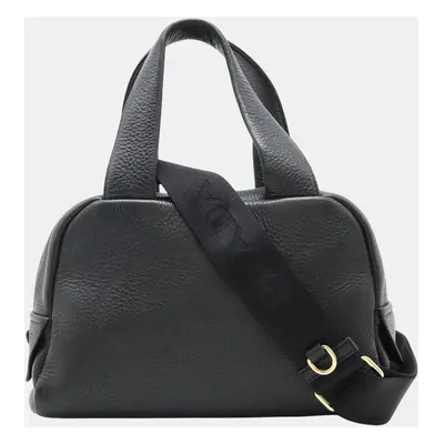 Prada Black Leather NERO Punching Handbag