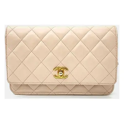 Chanel Beige Caviar Leather WOC Mini Crossbody Bag