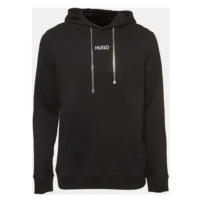 Boss By Hugo Boss Black Printed Cotton Unisex Hoodie