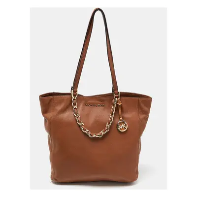 MICHAEL Michael Kors Brown Leather Chain Tote