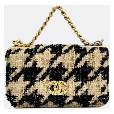 Chanel beige/black Tweed WOC Crossbody Bag