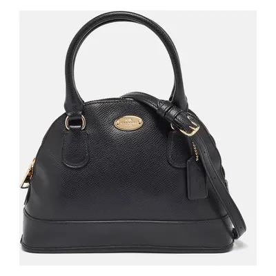 Coach Black Leather Cora Dome Satchel