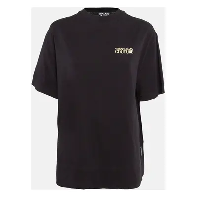 Versace Jeans Couture Black Logo Print Jersey T-Shirt