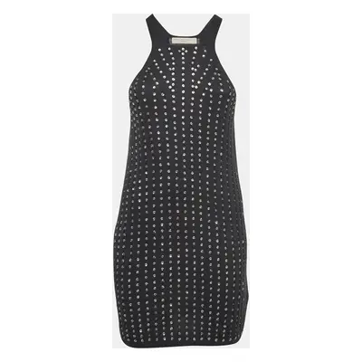 Stella McCartney Black Embellished Cotton Knit Mini Tank Dress