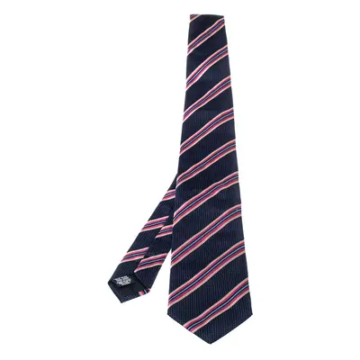 Boss By Hugo Boss Blue & Pink Striped Silk Tie