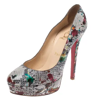 Christian Louboutin Multicolor Python Bianca Platform Pumps Size