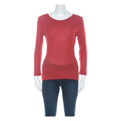 Gucci Rust Red Knit Long Sleeve Top