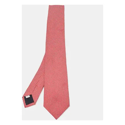 Valentino Red Patterned Silk Tie