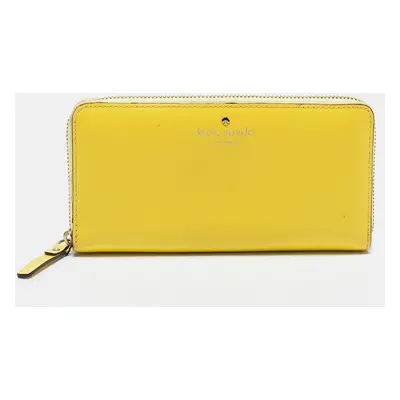 Kate Spade Yellow Leather Zip Around Wallet