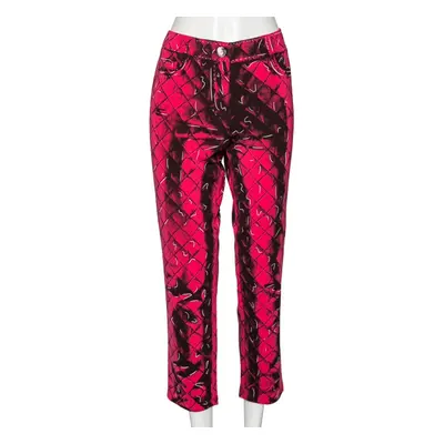 Moschino Couture Pink Printed Crepe Side Zip Detailed Trouser