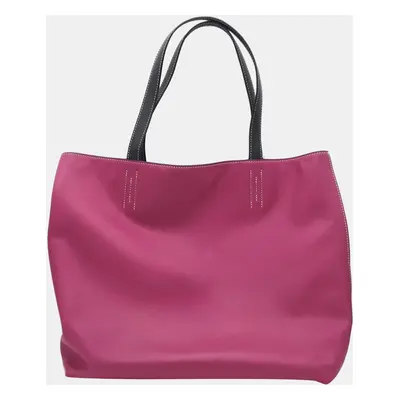 Hermes Pink Leather Double Sens Shoulder Bag