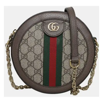 Gucci Brown GG Supreme Mini Ophidia Shoulder Bag