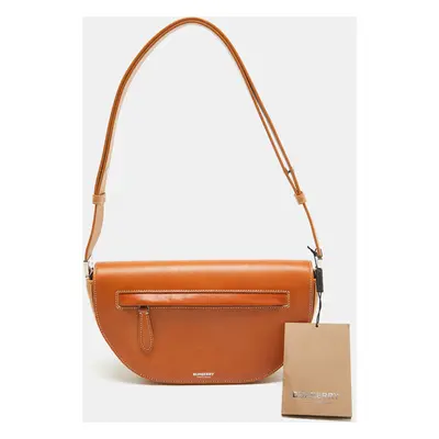 Burberry Pale Orange Leather Small Olympia Shoulder Bag