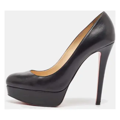 Christian Louboutin Black Leather Bianca Platform Pumps 39.5